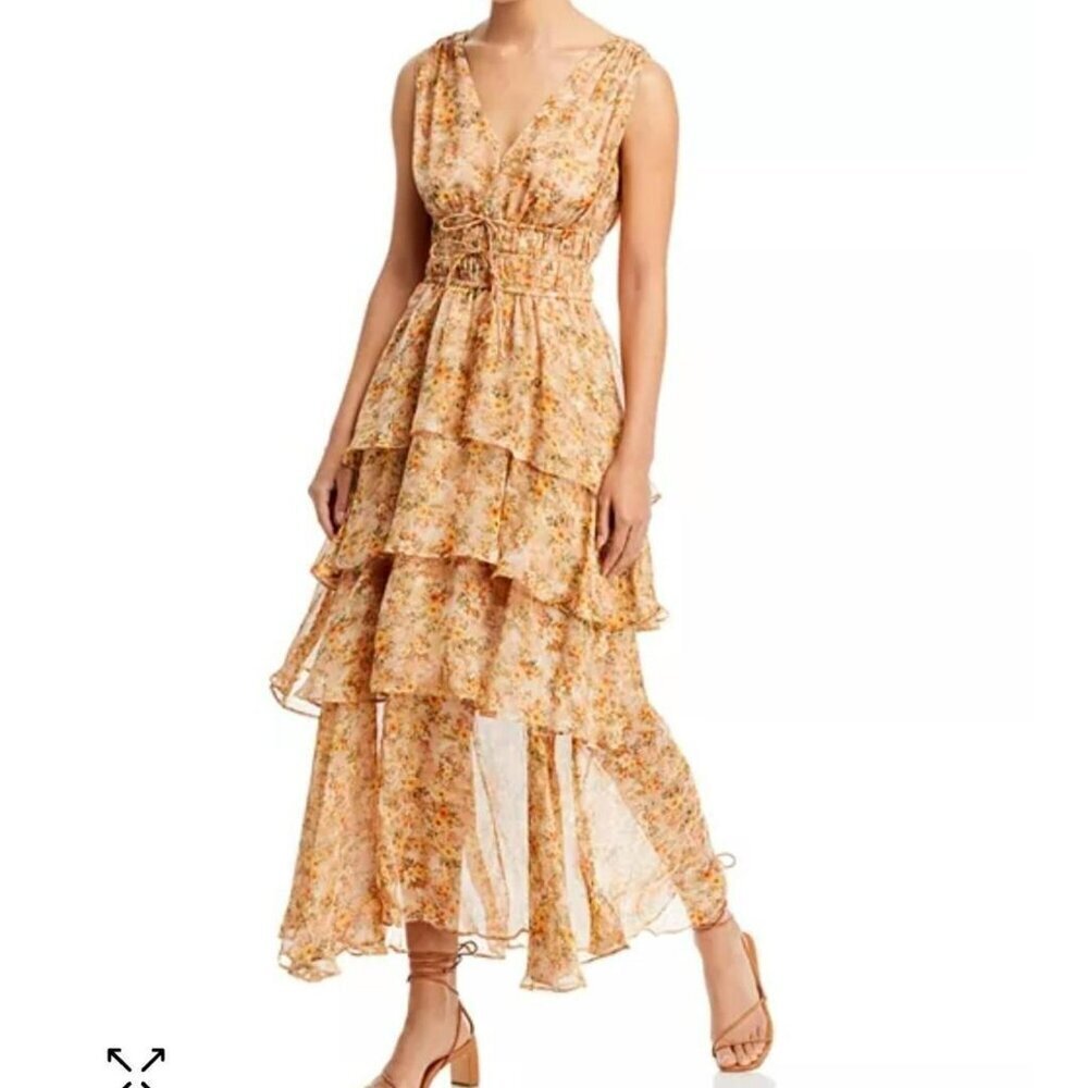 ASTR the Label Kali orange floral dress